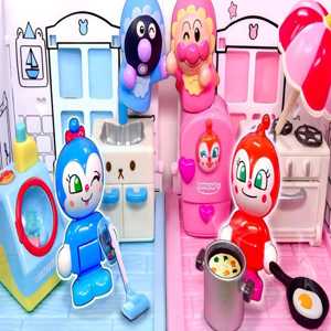 Cute Cartoon Characters' Fun Kitchen Playtime